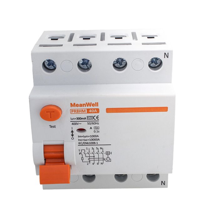 Differenziale Puro MeanWell Tipo A 3P+N 4M 10kA 300mA 40A AC 400V