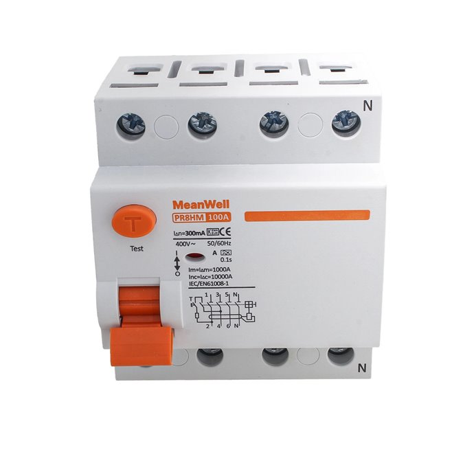 Differenziale Puro MeanWell Tipo A 3P+N 4M 10kA 300mA 100A AC 400V