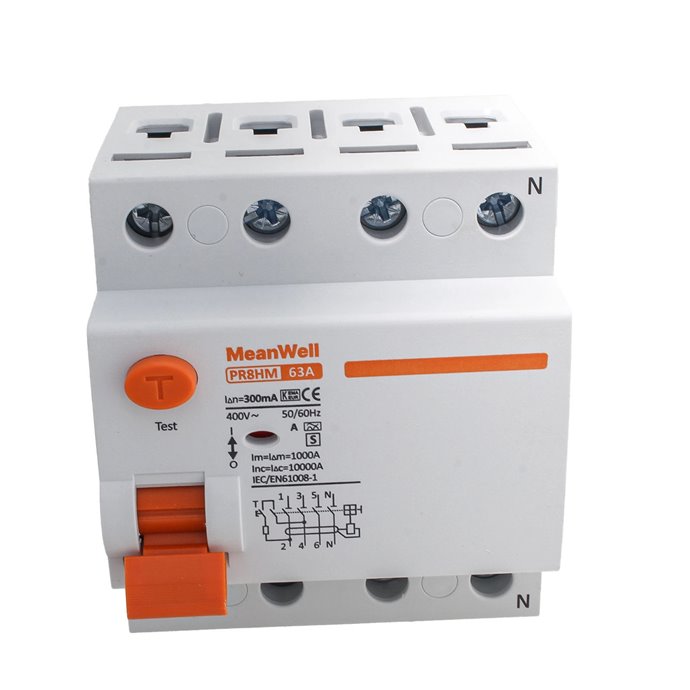 Differenziale Selettivo MeanWell Tipo S 3P+N 4M 10kA 300mA 63A 400V