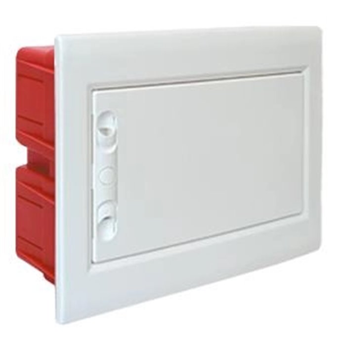 Centralino da Incasso MeanWell con Portello Cieco e Telaio Estraibile 8 Moduli 330x255x80mm Bianco