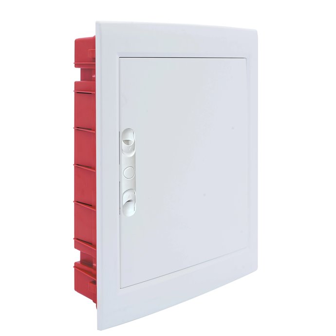 Centralino da Incasso MeanWell con Portello Cieco e Telaio Estraibile 24 Moduli 460x500x80mm Bianco