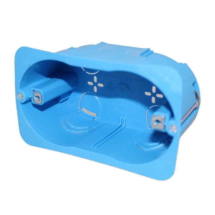 Scatola Portafrutti MeanWell da Incasso 3 Posti Rettangolare per Cartongesso con Inserto Metallico