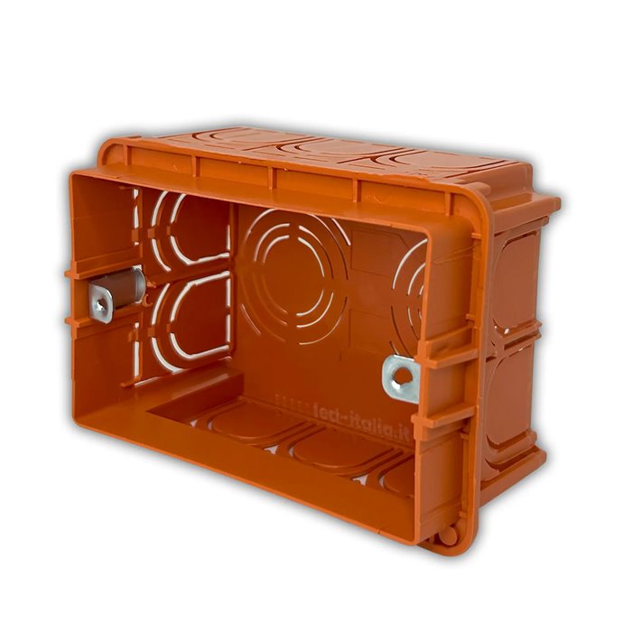 Scatola Portafrutti MeanWell da Incasso 3 Posti Rettangolare Inserto Metallico