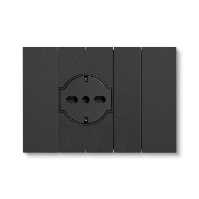 MAPAM Presa Schuko Unel Art Compatibile Con Bticino Livinglight L4140 16a Nero 814n