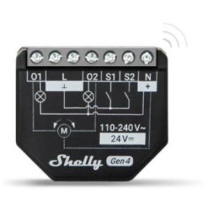 Shelly Plus 2PM Gen4 - Smart Relay Tapparelle 16A AC/DC WiFi/BT/Matter/Zigbe +PM