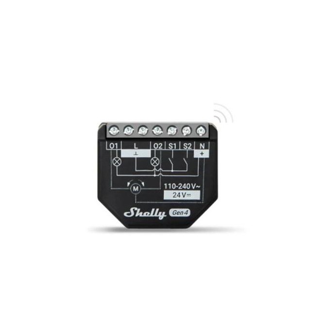 Shelly Plus 2PM Gen4 - Smart Relay Tapparelle 16A AC/DC WiFi/BT/Matter/Zigbe +PM