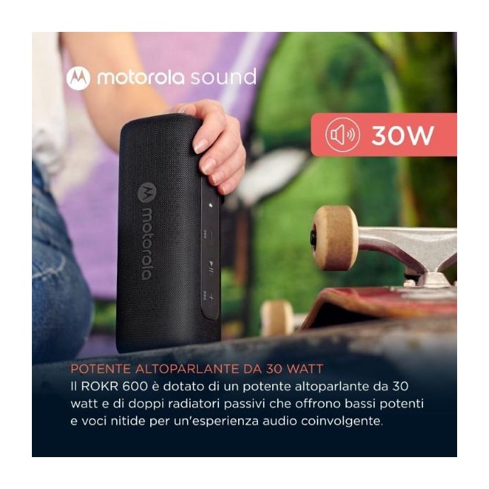 Altoparlante 30W wireless bluetooth Motorola ROKR 600 nero