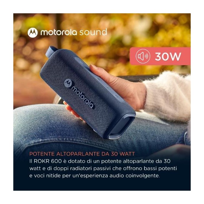 Altoparlante 30W wireless bluetooth Motorola ROKR 600 Blu