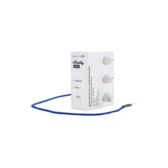 Shelly 3EM-63T Gen3- Contascatti Elettr. Misuratore Energia Wi-Fi Trifase/Monofa