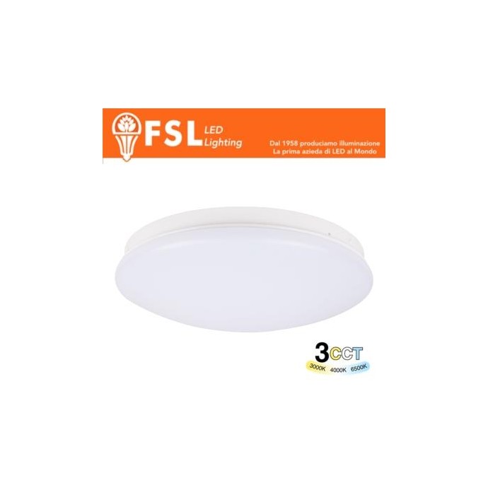 Plafoniera LED 14W Ø244*71mm - 3 in 1 CCT (3000-4000-6500K) IP44