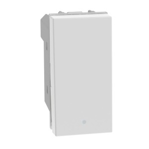 Interruttore unipolare 10AX 1 modulo compatibile Bticino MatixGO bianco lucido - Vista frontale