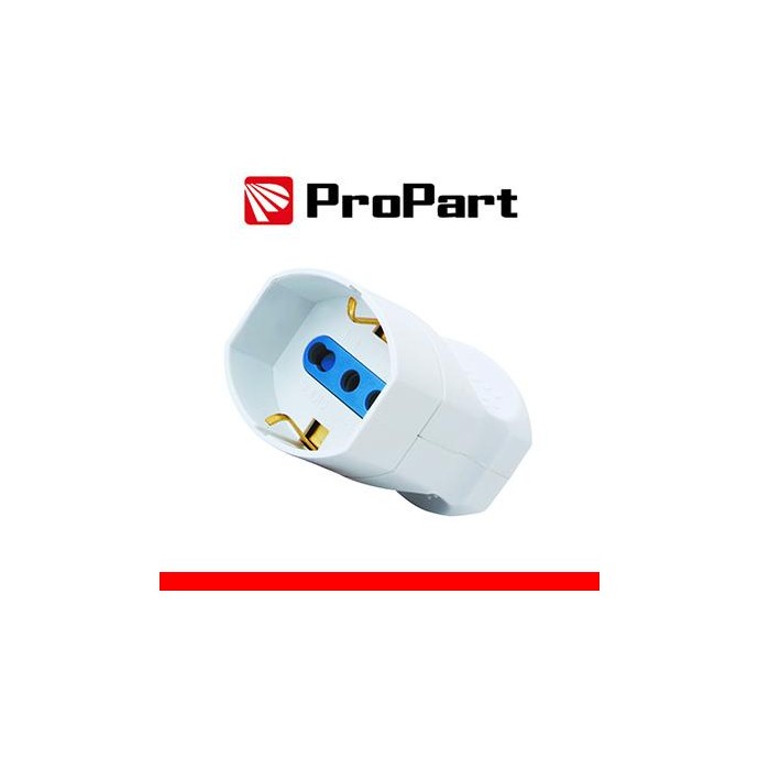 Presa volante Bipasso/Schuko 2P+T