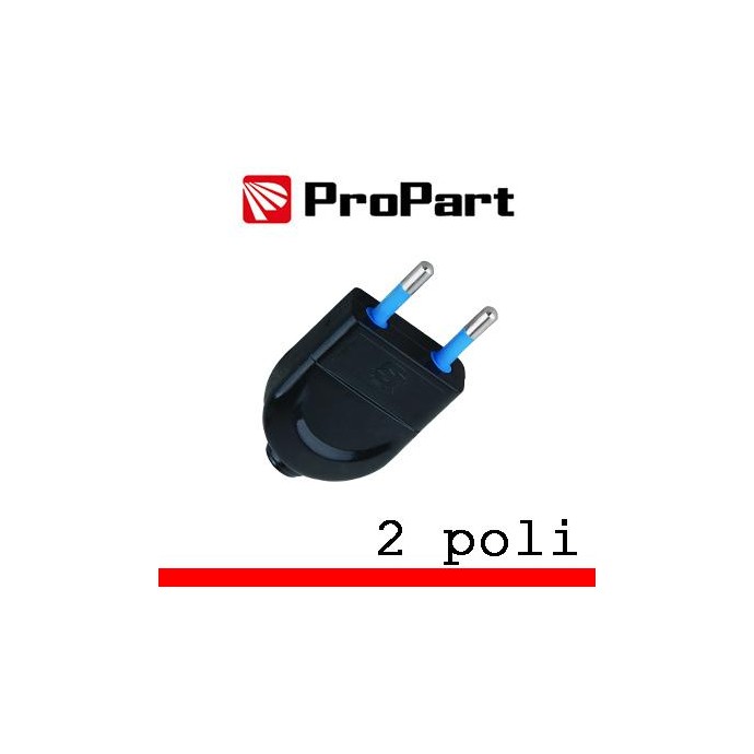 Spina 10A 2 poli nera polybag
