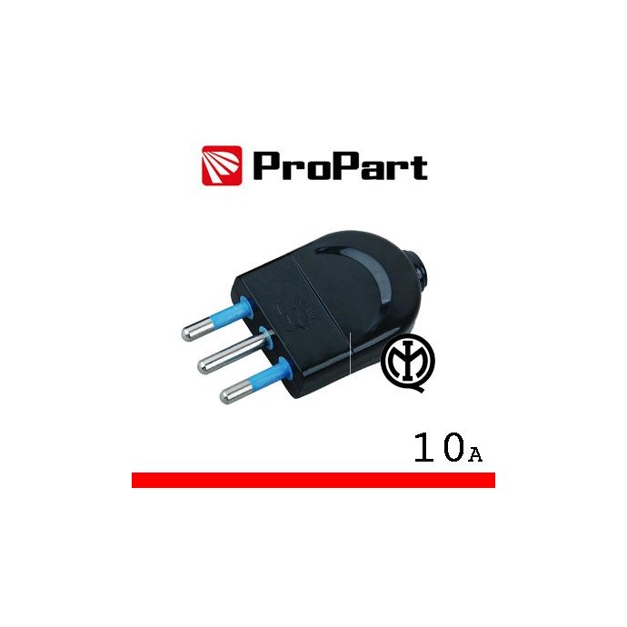 Spina 10A 2P+T nera polybag
