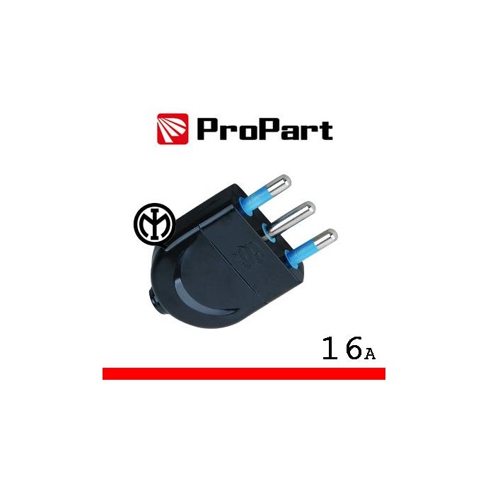 Spina 16A 2P+T nera polybag