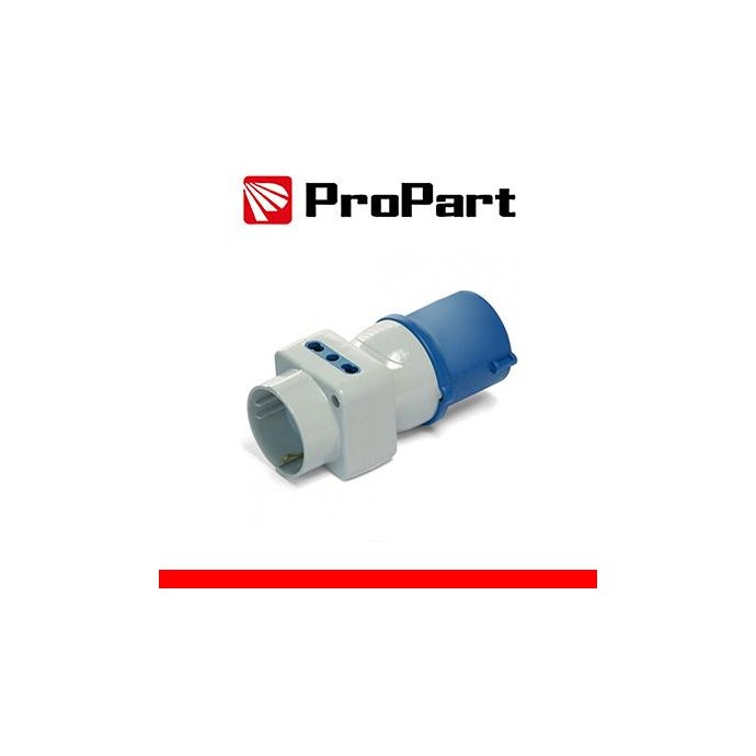 Adattatore triplo Spina ind.16A 2P+T 220-250V-Schuk/Bip IP44