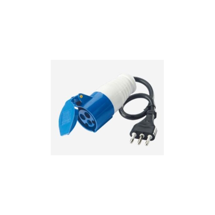 Spina mobile con cavo + Presa Indust.16A 2P+T 220-250V IP44