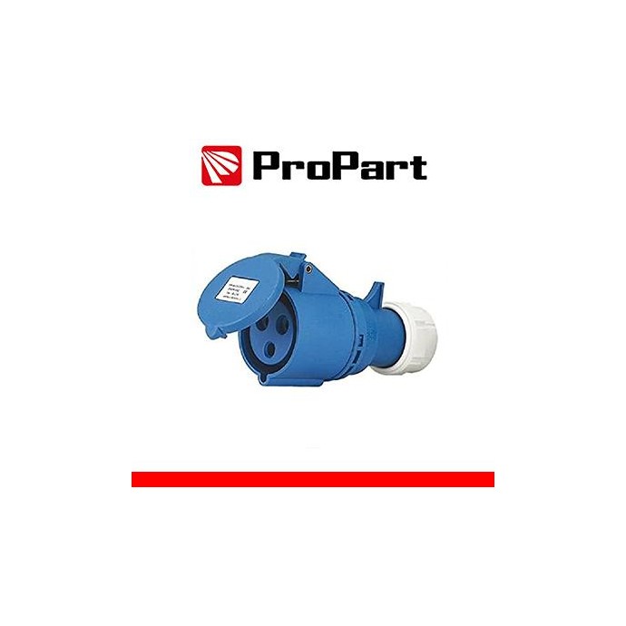Presa Mobile Diritta Indust. CEE 16A-6h 2P+T 220-250V IP44