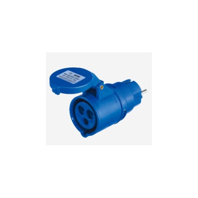 Adattatore Presa Indust. Spina Schuko 16A 2P+T 220-250V IP44