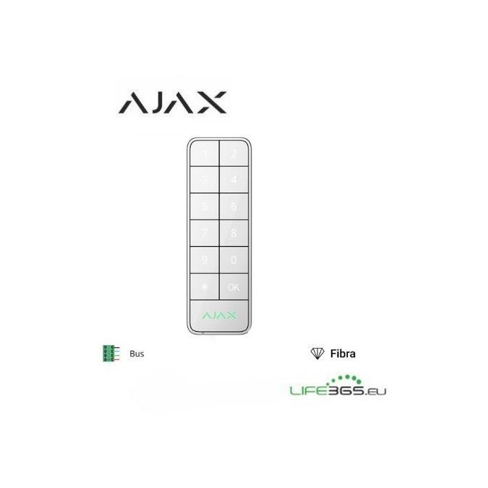 Ajax Superior Keypad Fibra white Outdoor - Tastiera cablata per esterni bianco