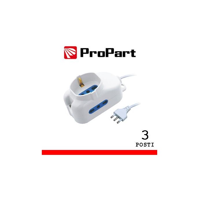 Multipresa 3pos bipasso + bipasso/schuko spina16A