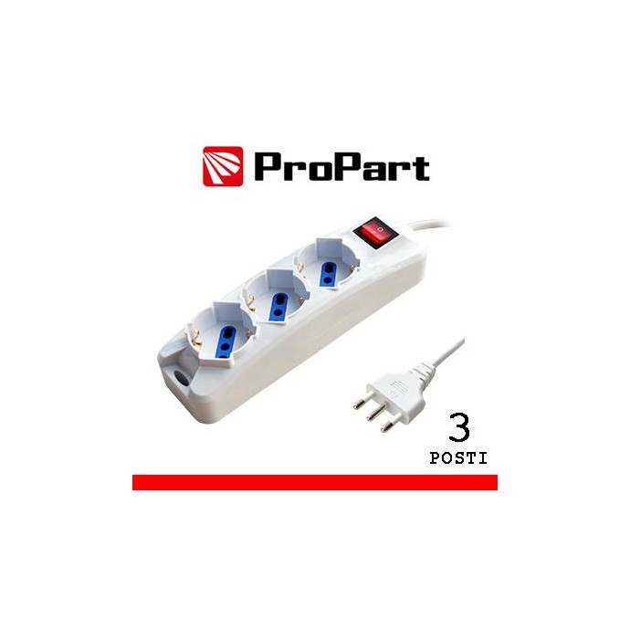 Multipresa 3pos bipasso/schuko spina16A +interr.