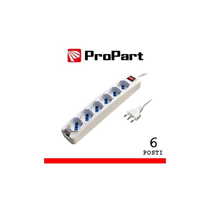 Multipresa 6pos bipasso/schuko spina16A +inter 3m