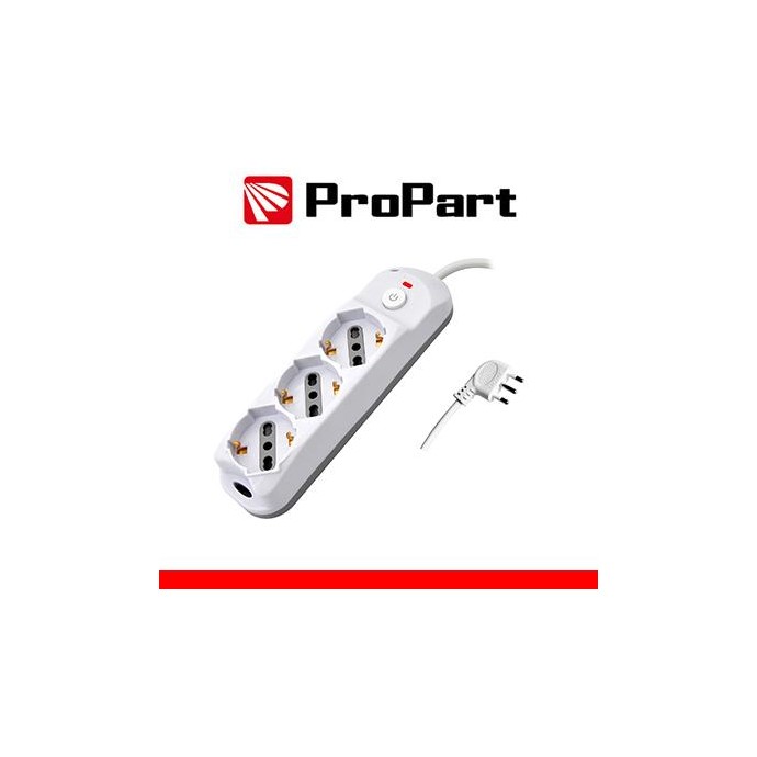 Multipresa 3pos bipasso/schuko + interrutt nuovo modello spina 16A
