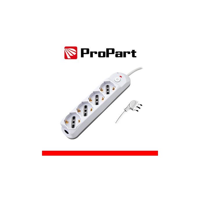 Multipresa 4pos bipasso/schuko + interrutt nuovo modello spina 16A