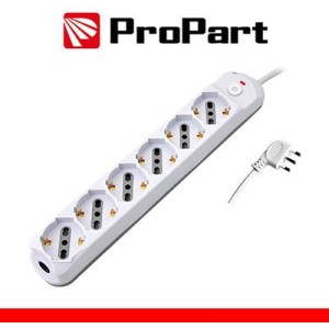 Multipresa 6pos bipasso/schuko + interrutt nuovo modello Spina 16A
