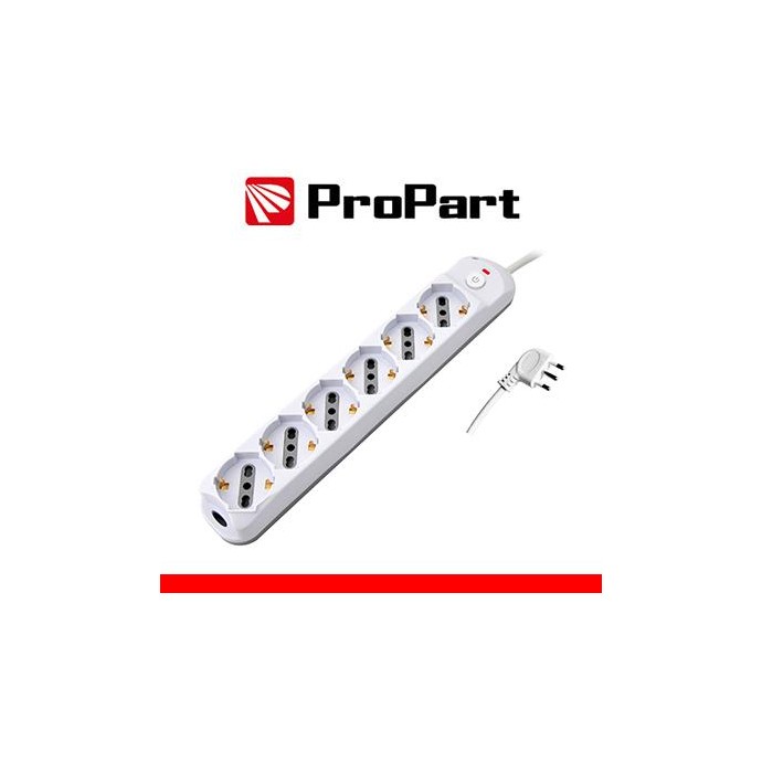 Multipresa 6pos bipasso/schuko + interrutt nuovo modello Spina 16A