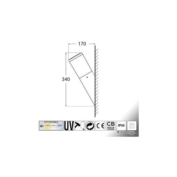 AMELIA FS NERO OPALE E27 A60 LED 11W CCT 3WHITE