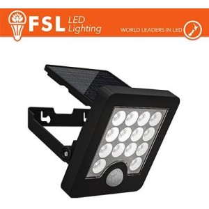 Faro da esterno solare con sensore di movimento 40W (4 led) - Nero 