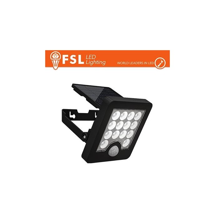 Faro da esterno solare con sensore di movimento 40W (4 led) - Nero 