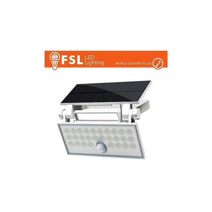 Faro da esterno solare con sensore di movimento 60W (6 led) - Bianco