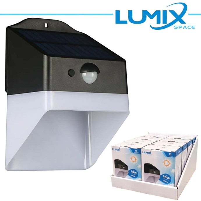 Lampada da parete solare LED senza fili con sensori + espositore