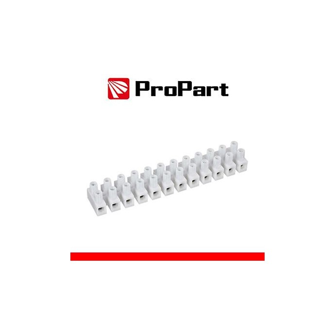 Morsettiera bianc 12poli 6A-6 mm2 forma a U 380V stecca10pz