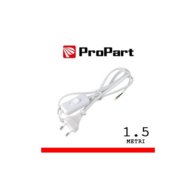 Cavetto con interruttore 1.5m spina10A 2 poli polybag
