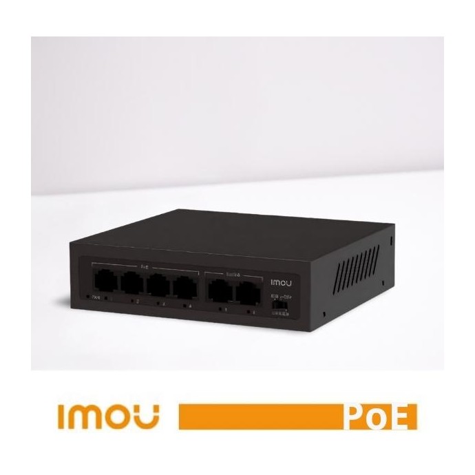 Imou Switch PoE Unmanaged SF106P 4 Porte 10/100 Mbps con 2 Uplink45W