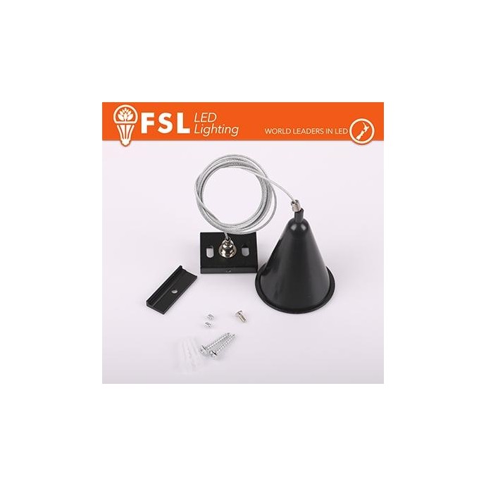 FSL Gancio di sospensione per binario trifase - colore NERO
