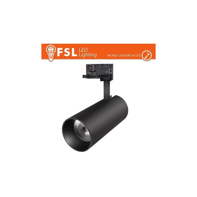 FSL Proiettore a Binario Trifase NERO - 3white 3000-4000-6500k, 30w, 3500lm