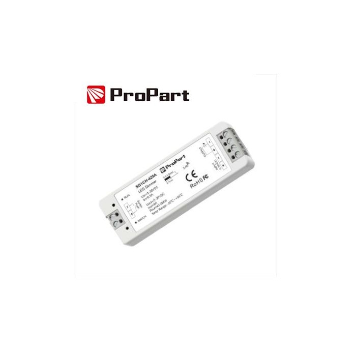 Ricevitore DIM RF LED 1 Canale - 8A, 5-36VDC, con Pulsante, RF2.4G 