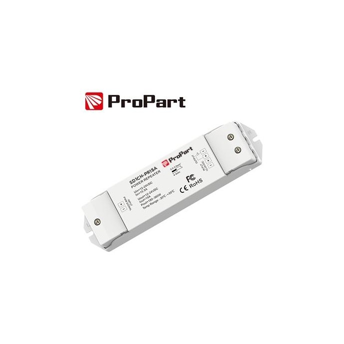 Amplificatore LED 1 Canale - 15A, 12–24V DC
