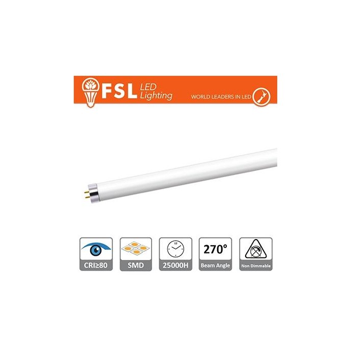 T5 LED Tubo Vetro - 8W 700LM 4000K G5 PF0.5 Size:570x21mm