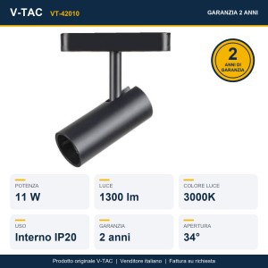 Faretto LED da binario magnetico 11W nero V-TAC VT-42010 - foto 9