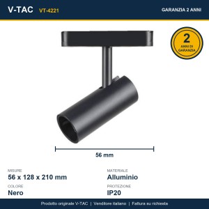 Faretto LED da binario magnetico 20W nero V-TAC VT-4221 - foto 10