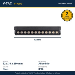 Faretto LED da binario magnetico 12W nero V-TAC VT-42012 - foto 14