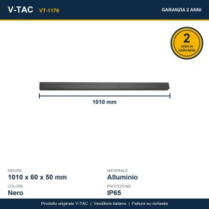 Applique LED da esterno 16W 1010mm IP65 nera V-TAC VT-1176 - foto 9