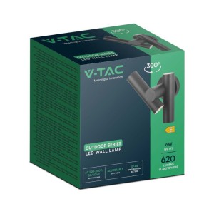 Applique LED da esterno 6W 2 faretti orientabili IP44 nera V-TAC VT-1186 - foto 4
