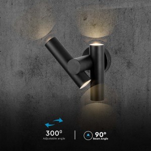 Applique LED da esterno 6W 2 faretti orientabili IP44 nera V-TAC VT-1186 - foto 8